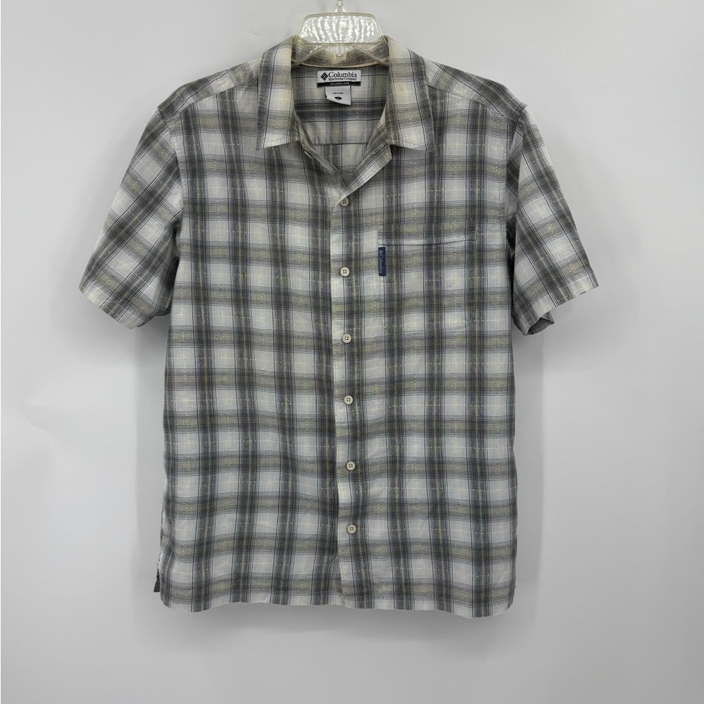 Columbia Gray Casual Button Down Shirt Lightweight